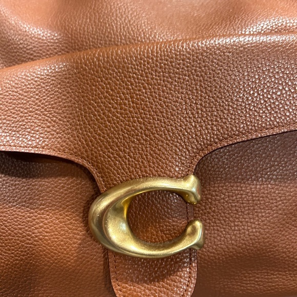 Coach Tabby Hobo Pebbled Leather Saddle Brown Like New - Picture 5 of 13